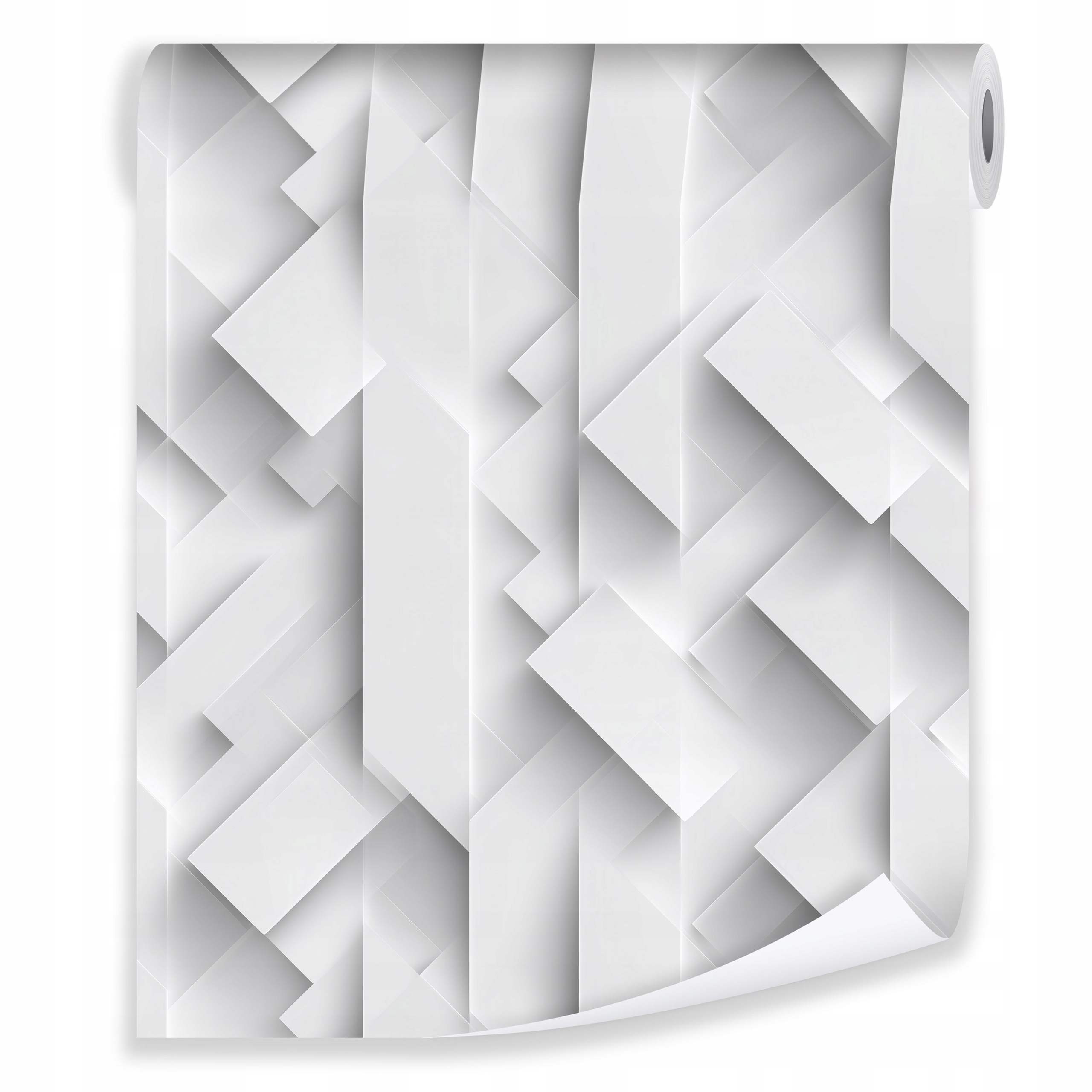 Tapeta Do Předsíně Abstrakce 3D Bílá, Vliesová Tapeta Na Zeď V Roli