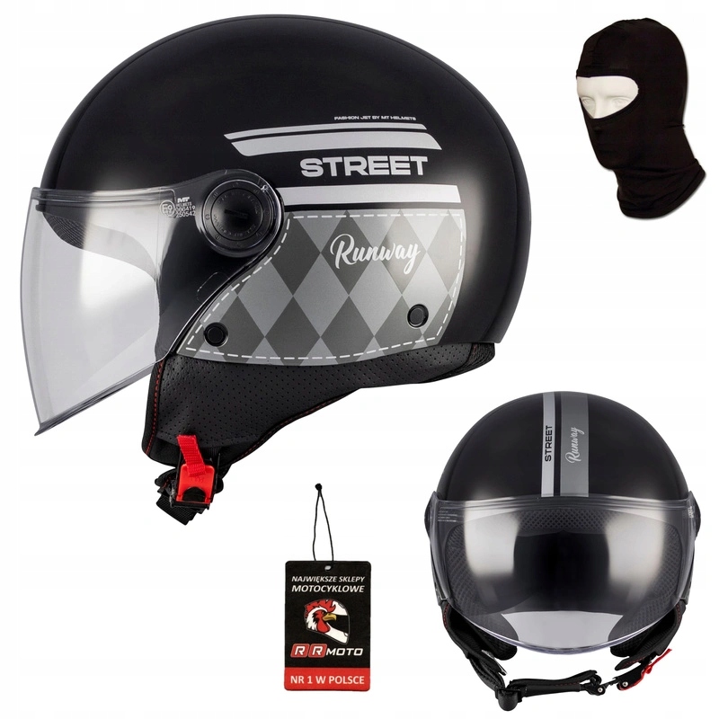 Otvorená prilba na skúter Mt Street S Runaway Black/silver čierna strieborná Darčeky