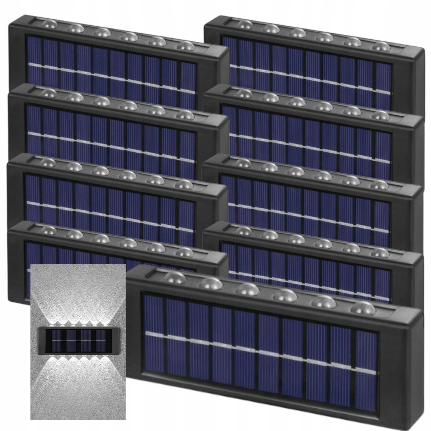 9 x Solární Led lampa Venkovní Vodotěsná na balkon Terasa Režim Nahoru Dolů