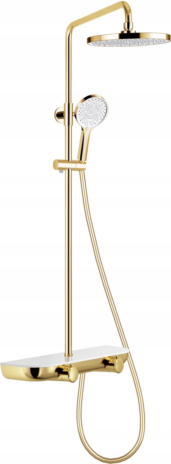 Mexen Axis nástenná sprchová sada so zlatou/bielou batériou