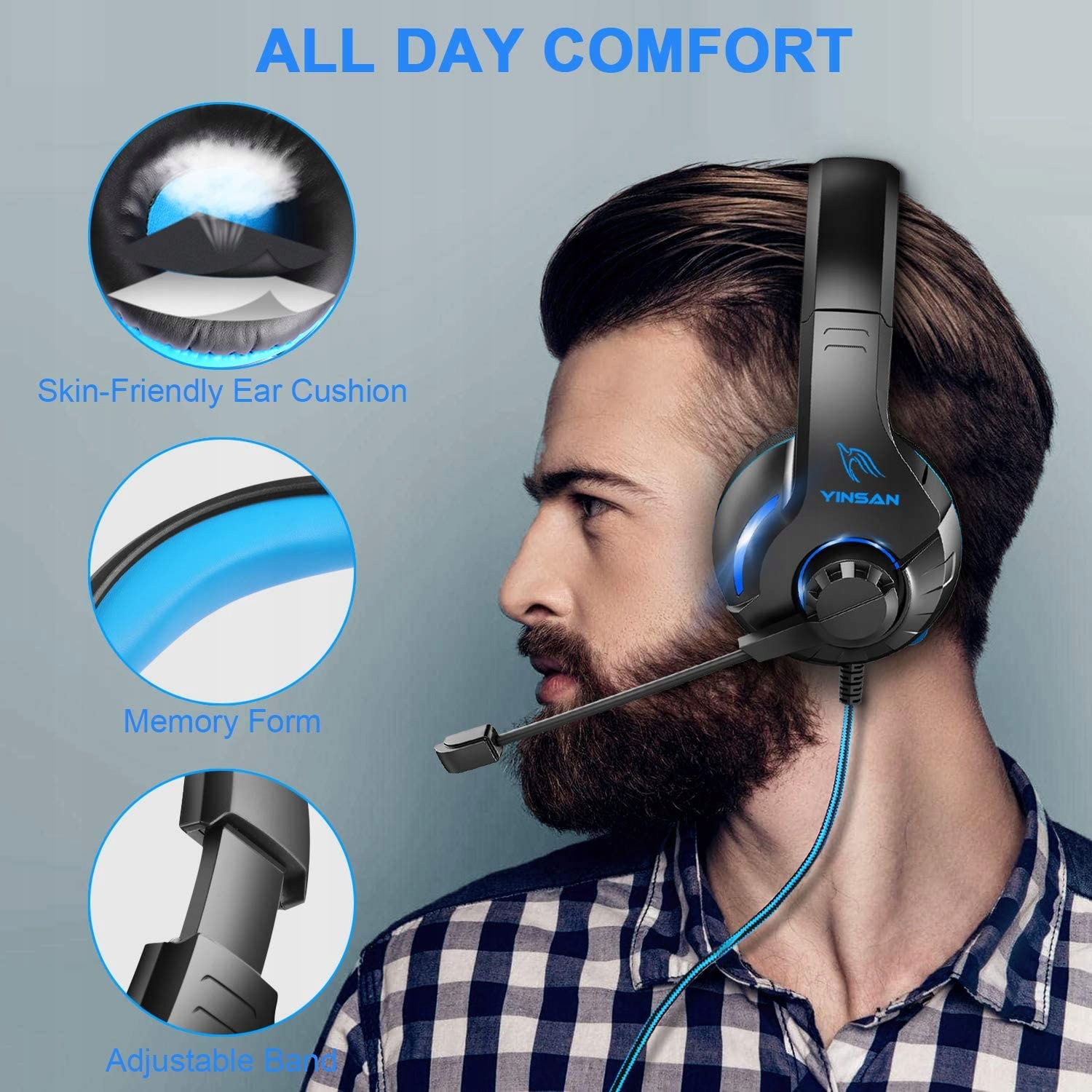 Słuchawki gamingowe z mikrofonem TM-7 Yinsan Kod producenta TM-7