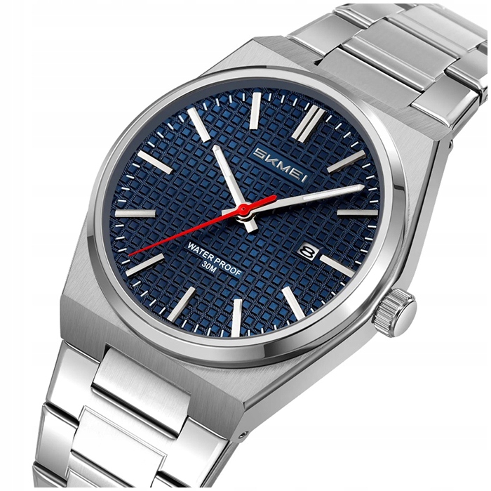 Zegarek męski Skmei skm.193961e.mn bransoleta analogowy datownik stalowy