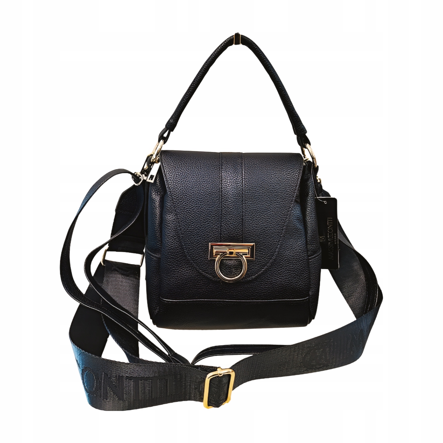 Massimo Contti kabelka kufřík s klopou černá