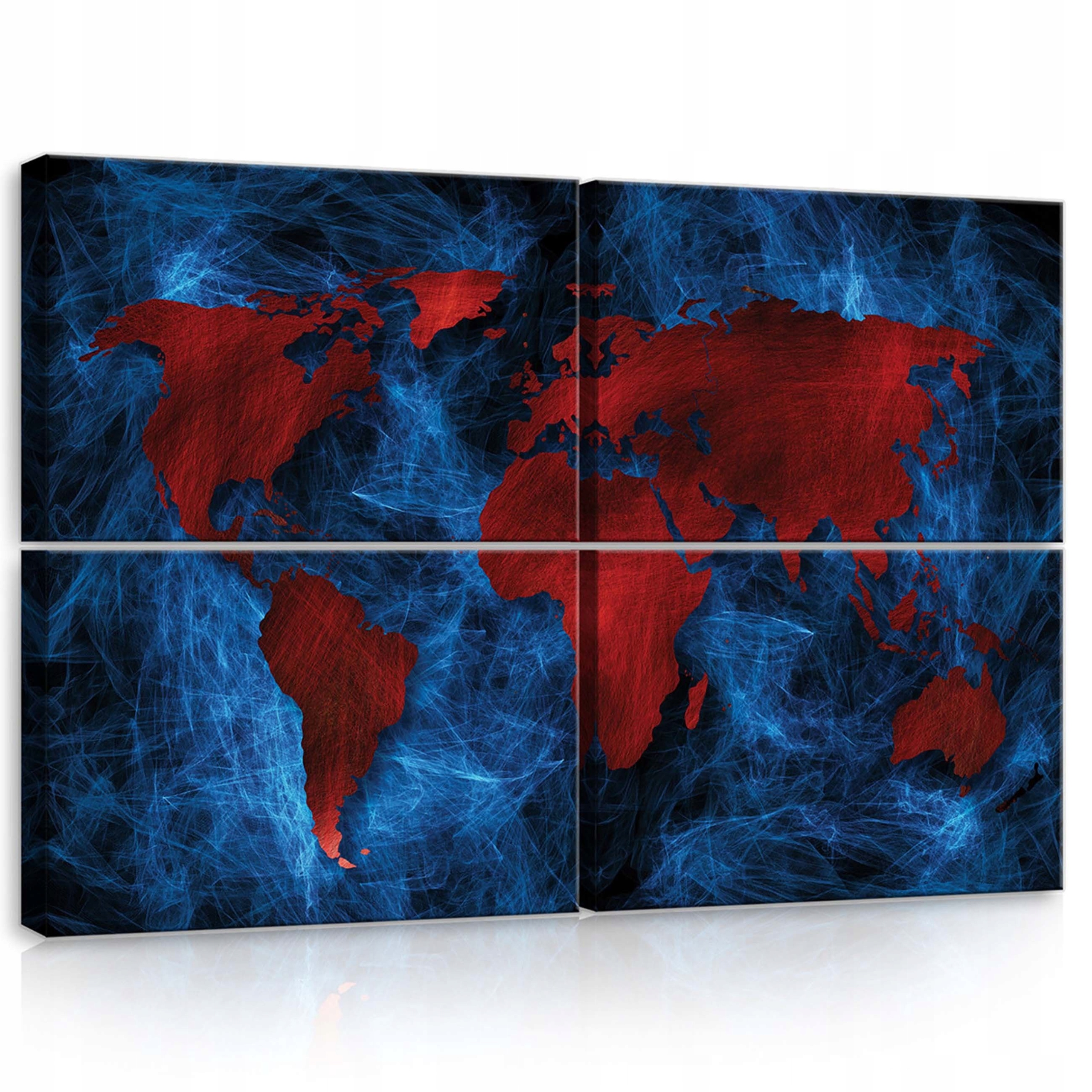 Obraz 120x80 Mapa sveta abstrakcia moderný polyptych energia dynamika