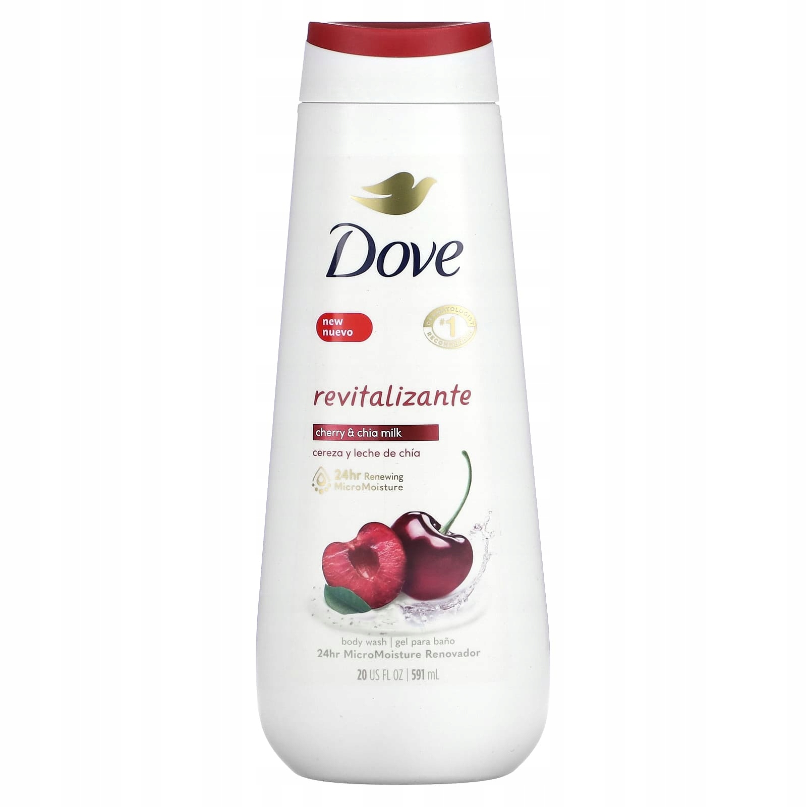 Dove, Gel na mytí těla, mléko s třešněmi a chia, 591 ml