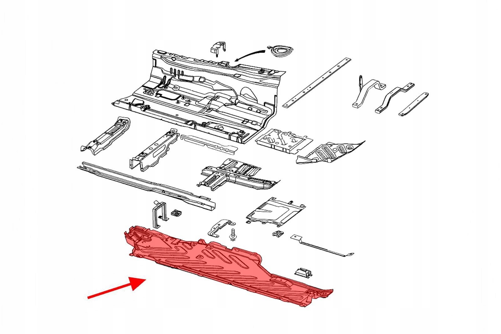 MATERIAŁOWA OSŁONA PODWOZIA PRAWA A2056842000 MERCEDES C-CLASS W205 14-21 Numer katalogowy części A2056842000