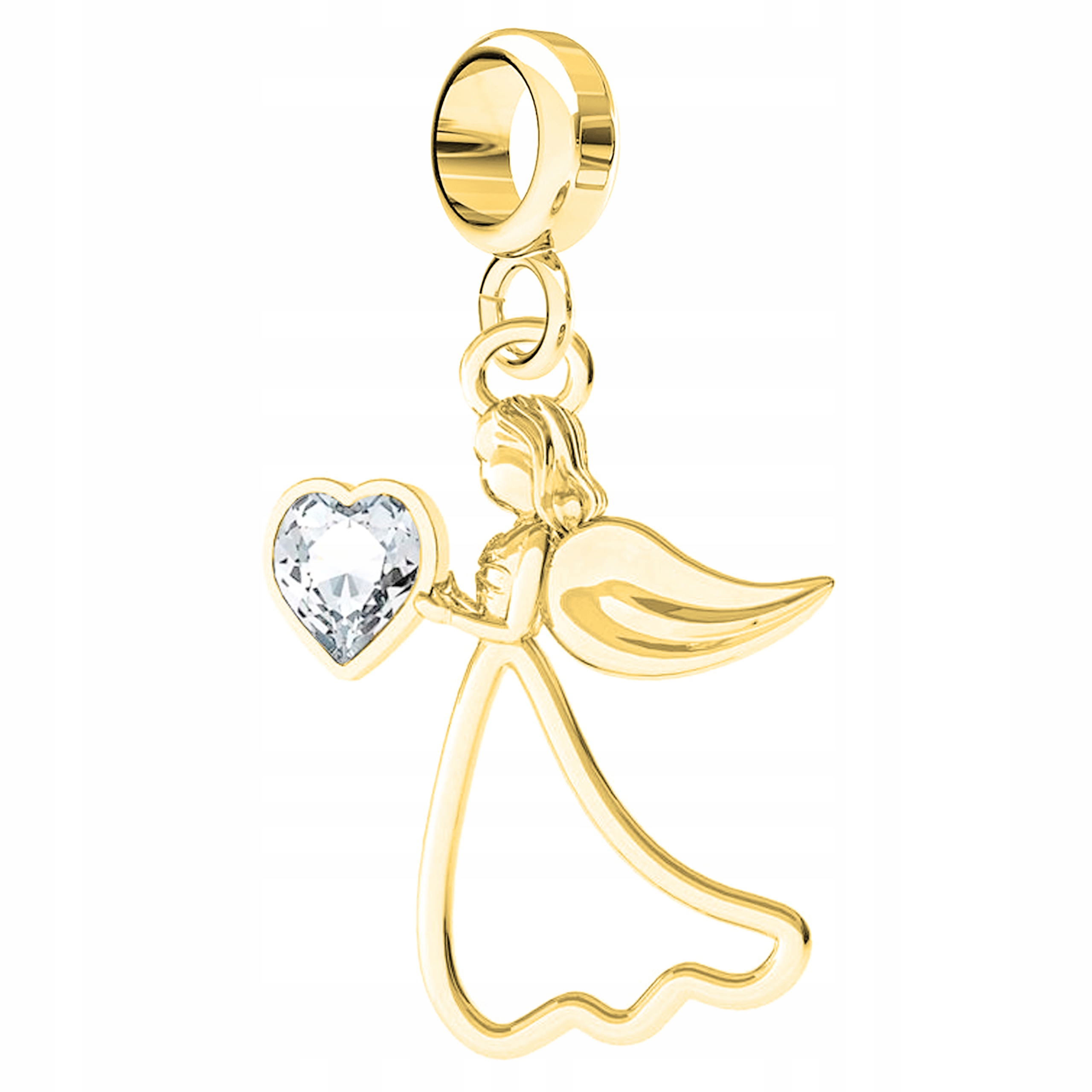 Zlatý anděl s stříbro se srdcem 925