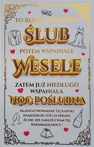 

Kartki ślubne na Noc Poślubną zabawne 5K18