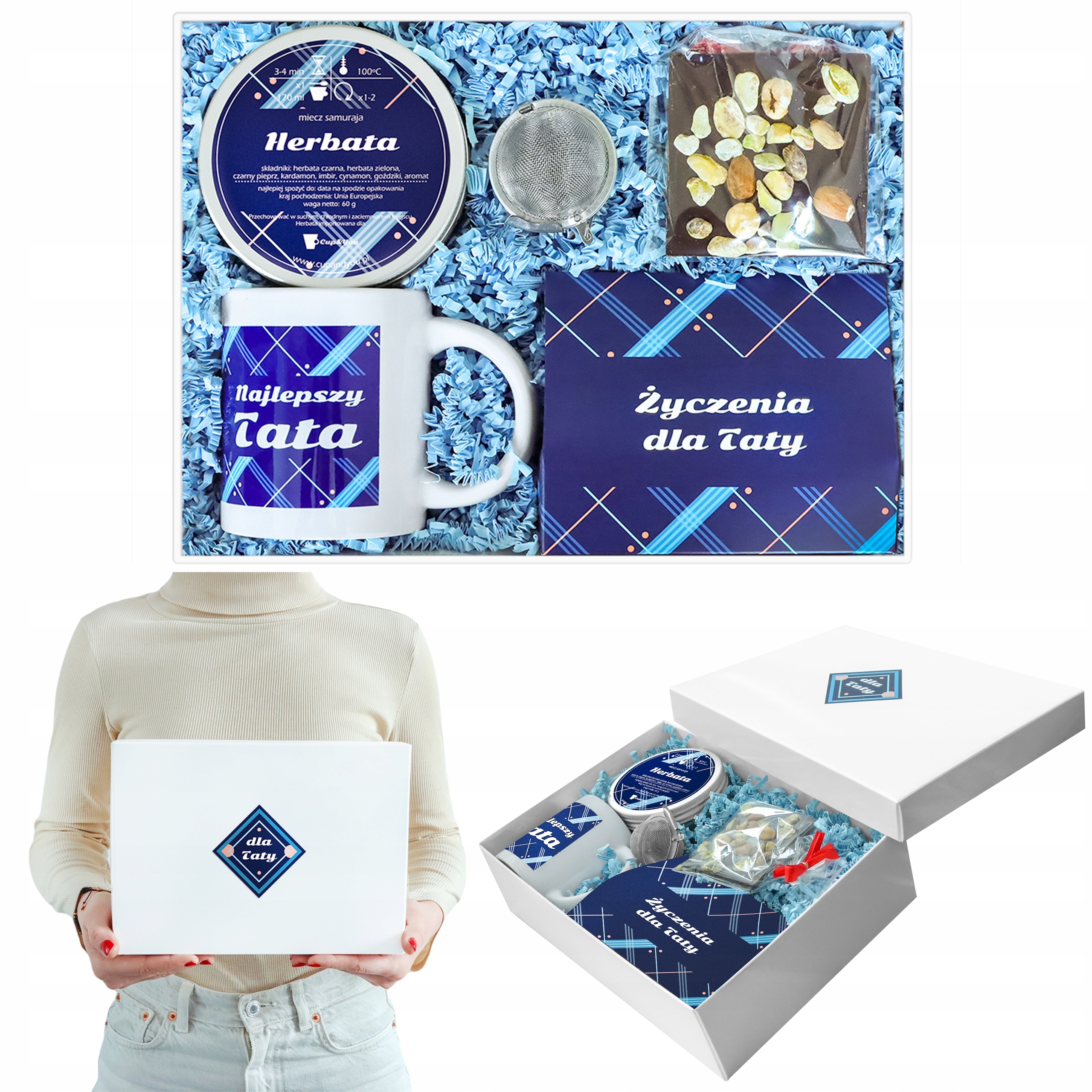 Levně Box Dárek Ke Dni Otců Čaje Premium Hrnek Čokoláda