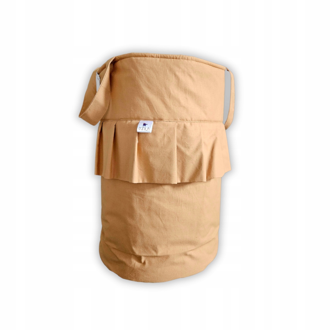 Kosz na zabawki FALBANKA z tkaniny miękki kolor: KAMEL