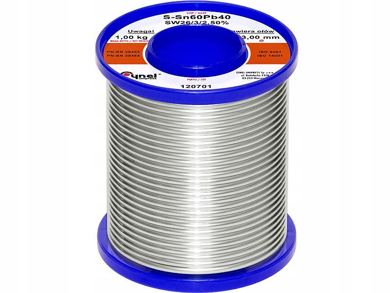 Cín Na Spájkovanie S Tavidlom Spájkovacie Spojivo Cynel 1000 g 3 mm 1 kg