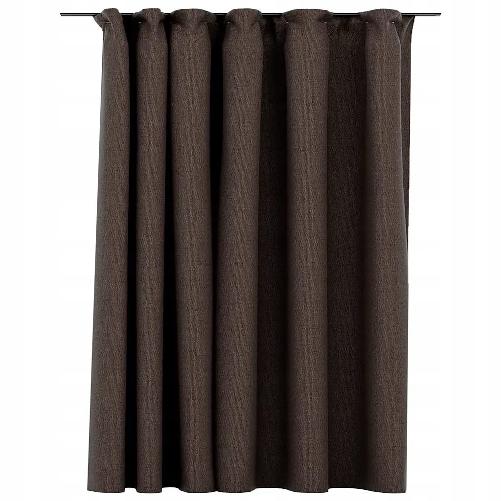 Zatemňovací závěs stylizovaný jako len, taupe, 290 x 245 cm, s háčky