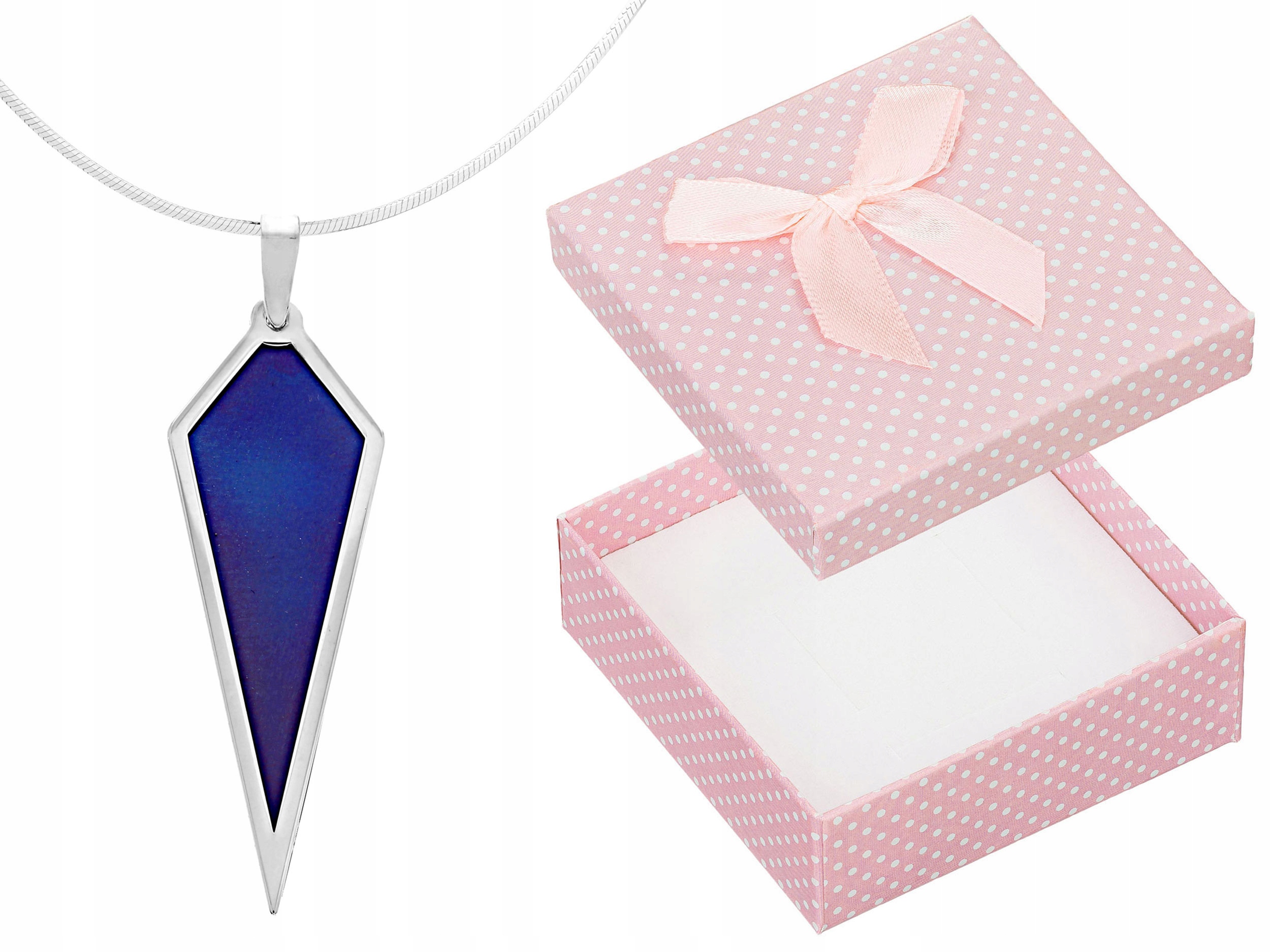 Velký Stříbrný Dámský Modrý Náhrdelník s Titanem Stříbro Titan Dlouhý 75 cm