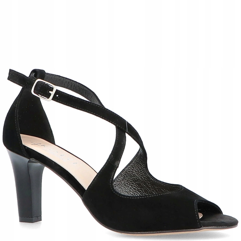 Taneční kožené sandálky Kotyl 4325 Černé 38