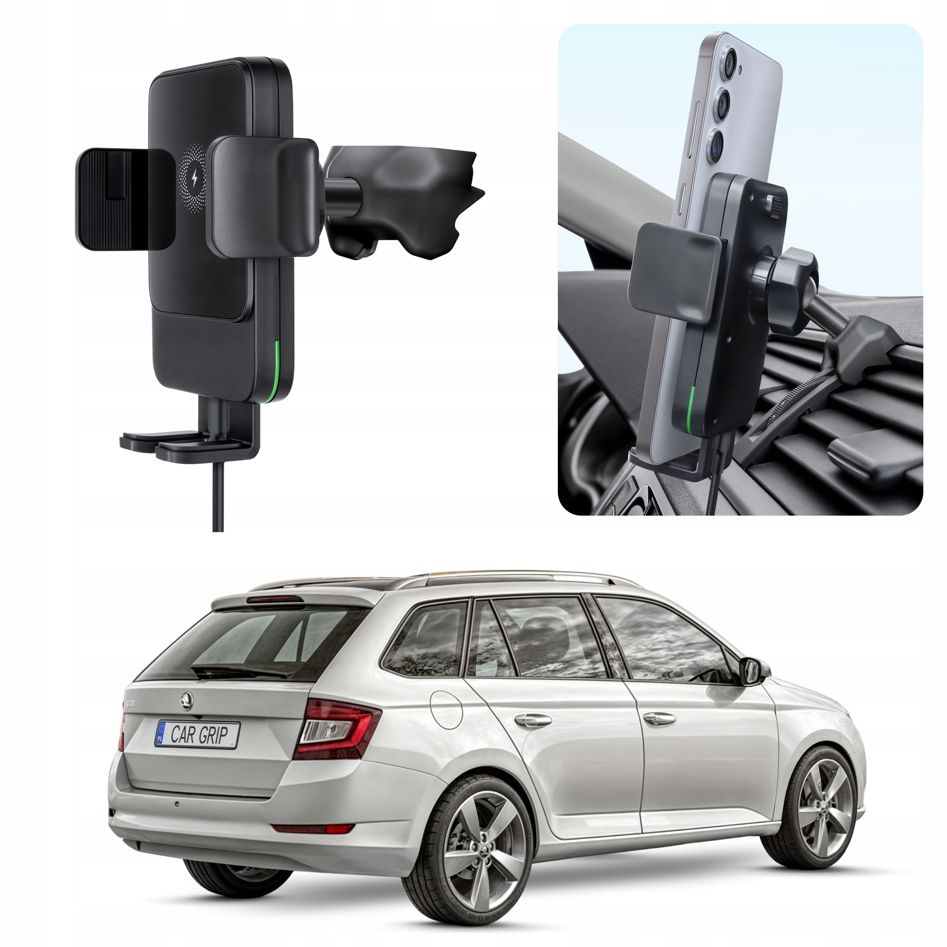 Uchwyt Grawitacyjny z ładowaniem Qc 3.0 do Skoda Fabia III 3 (2014-)