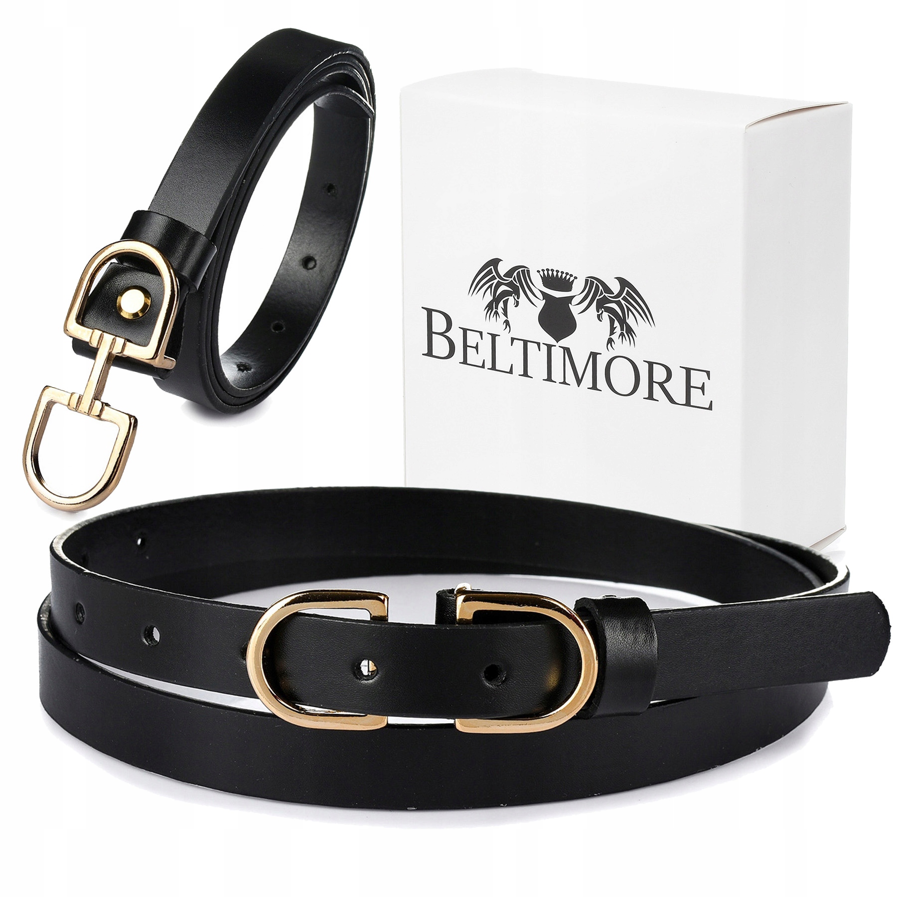 

Beltimore pasek skórzany damski do spodni Czarny