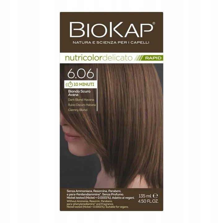 BioKap Nutricolor Delicato Rapid 6.06 Tmavě blond