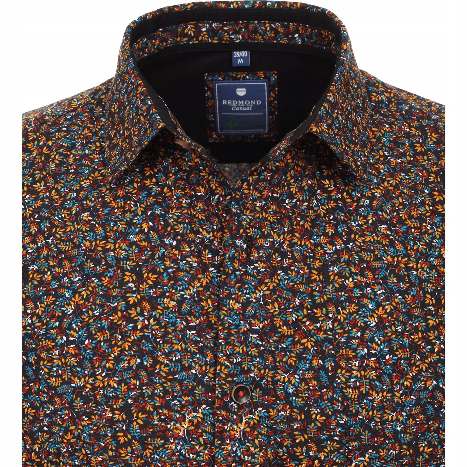 bawełna (Organic) koszula męska nadruk Redmond Modern Fit M_klatka_116