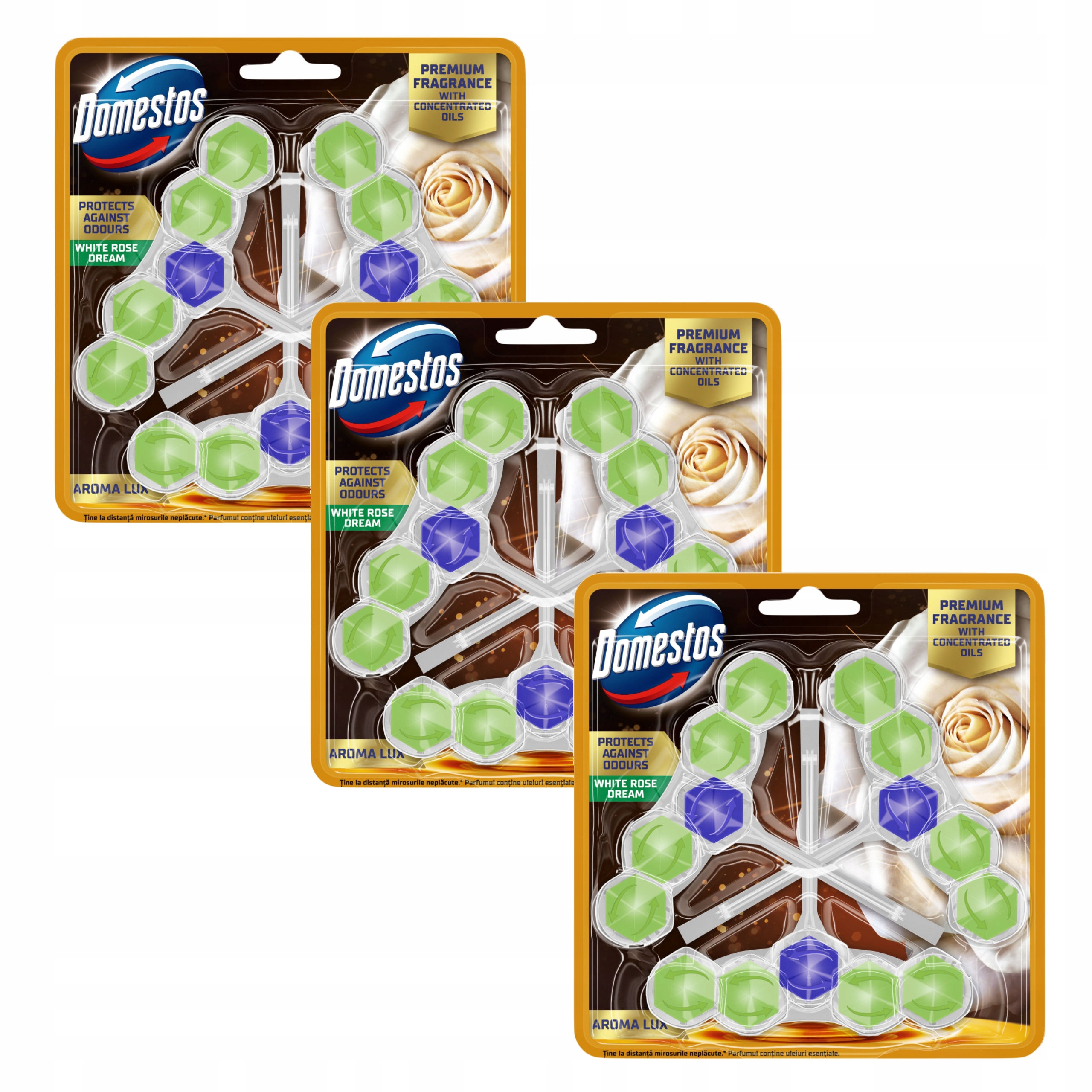 Levně Domestos Toaletní Kostka Aroma Přívěsek Na Wc White Rose Dream 9x50g