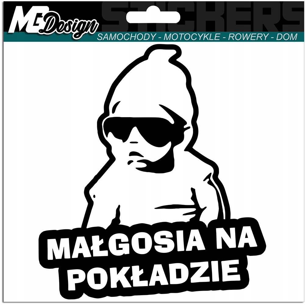 

Małgosia W Samochodzie naklejka Auto 18x14 kolor
