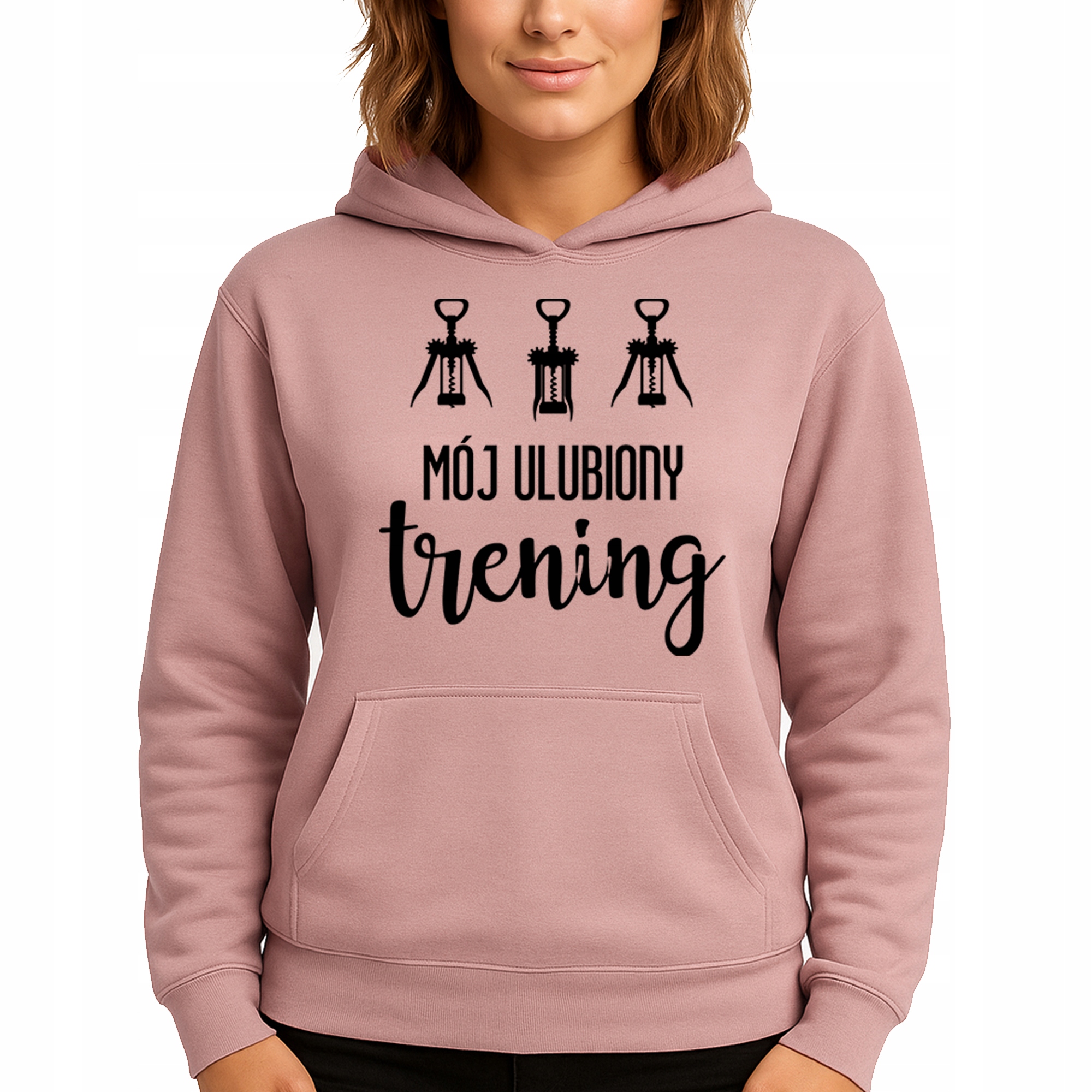 Mikina Růžová Hoodie S Kapucí jako Dárek Můj oblíbený Trénink S