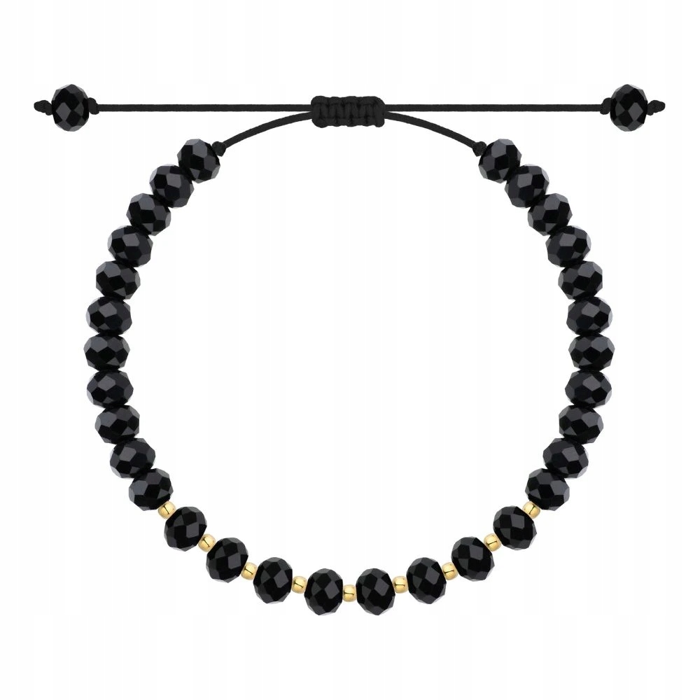 Dárek K Narozeninám Náramek S Černým Turmalínem Ryzost 585