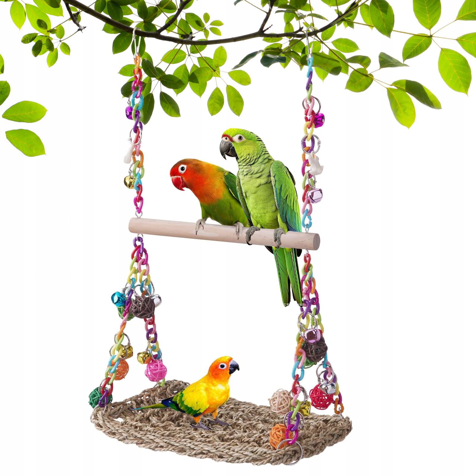 Levně Hračka Pro Papoušky Dřevěná Houpačka Malá Do Mořské Klece Pssopp 20 CM