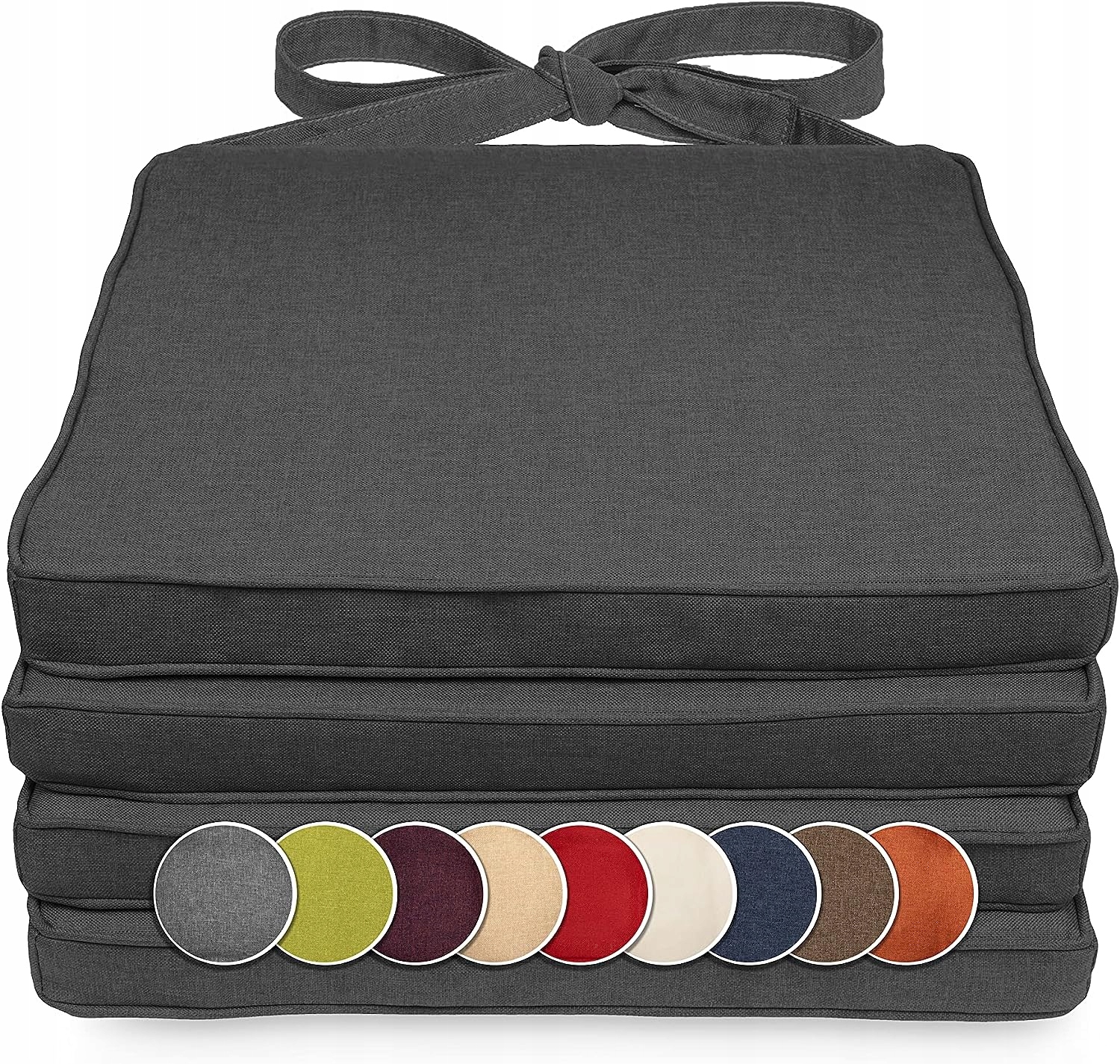 Poduszka 40x40 Na Krzesło Technorattan Ogrodowe Z Taśmami Ciemno Szara