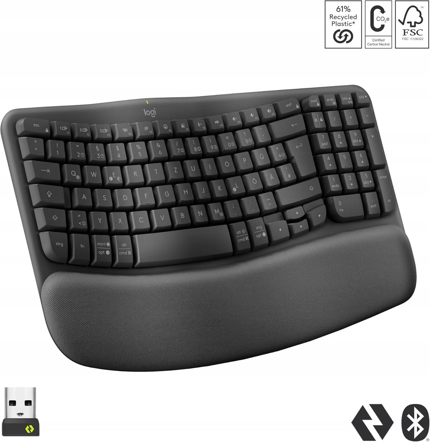 Klawiatura membranowa Logitech Wave Keys Qwertz