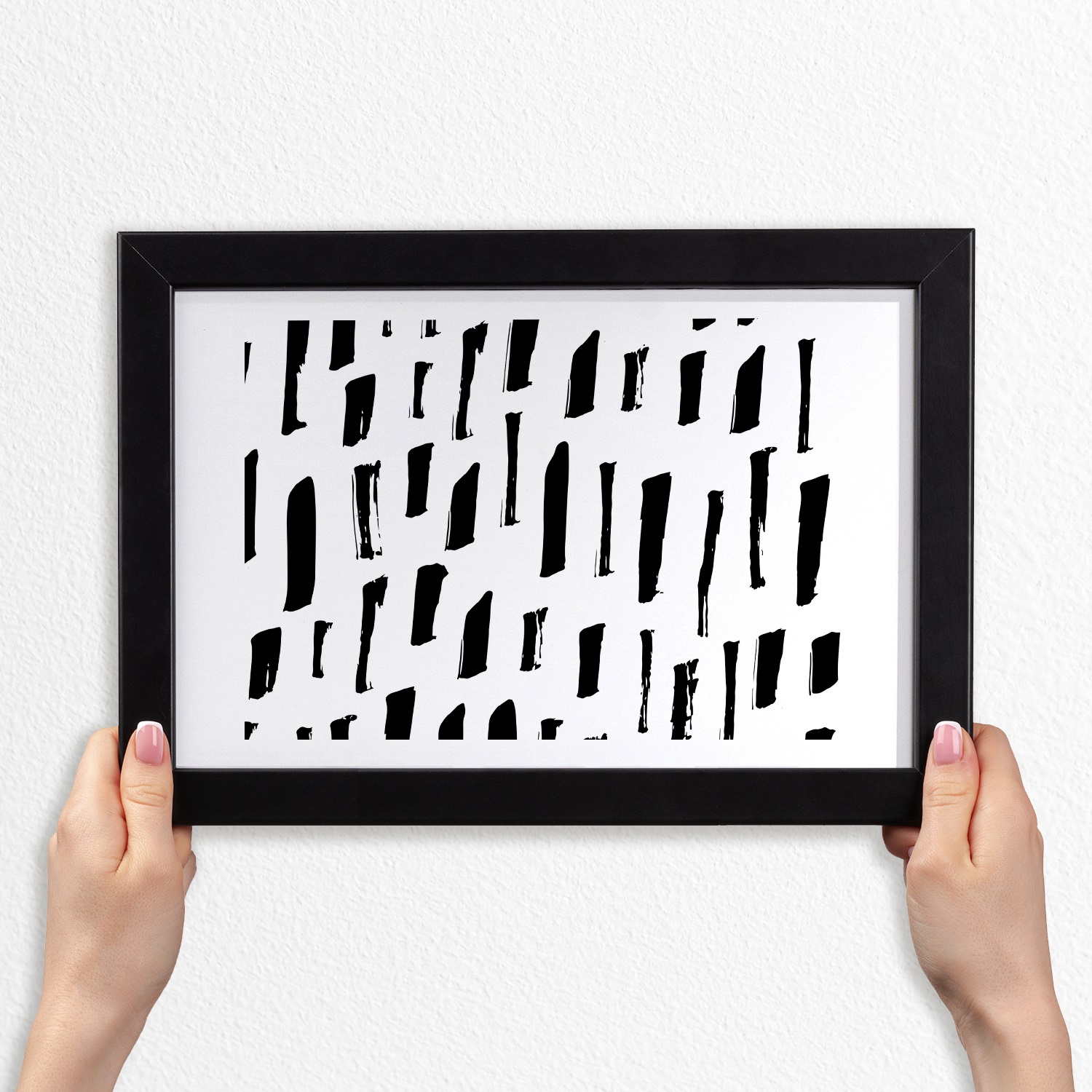 

Foto obraz z ramką Mdf Czarno-białe plamy 30x20
