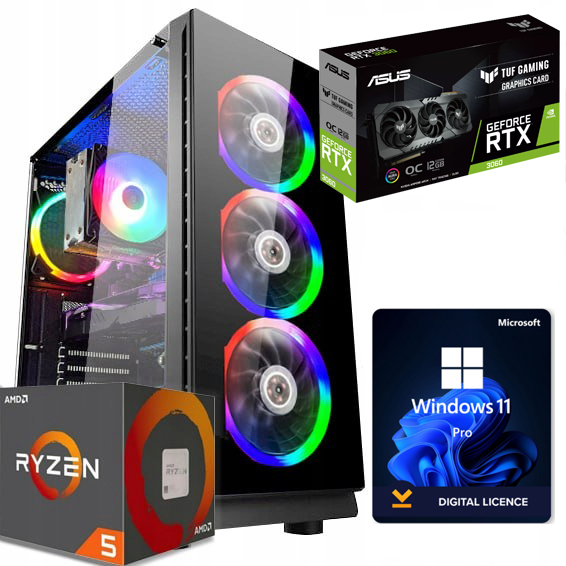 Počítač Ryzen 5 3600 32GB/1TB Ssd M.2. Rtx 3060 12GB Wi-Fi Win 11
