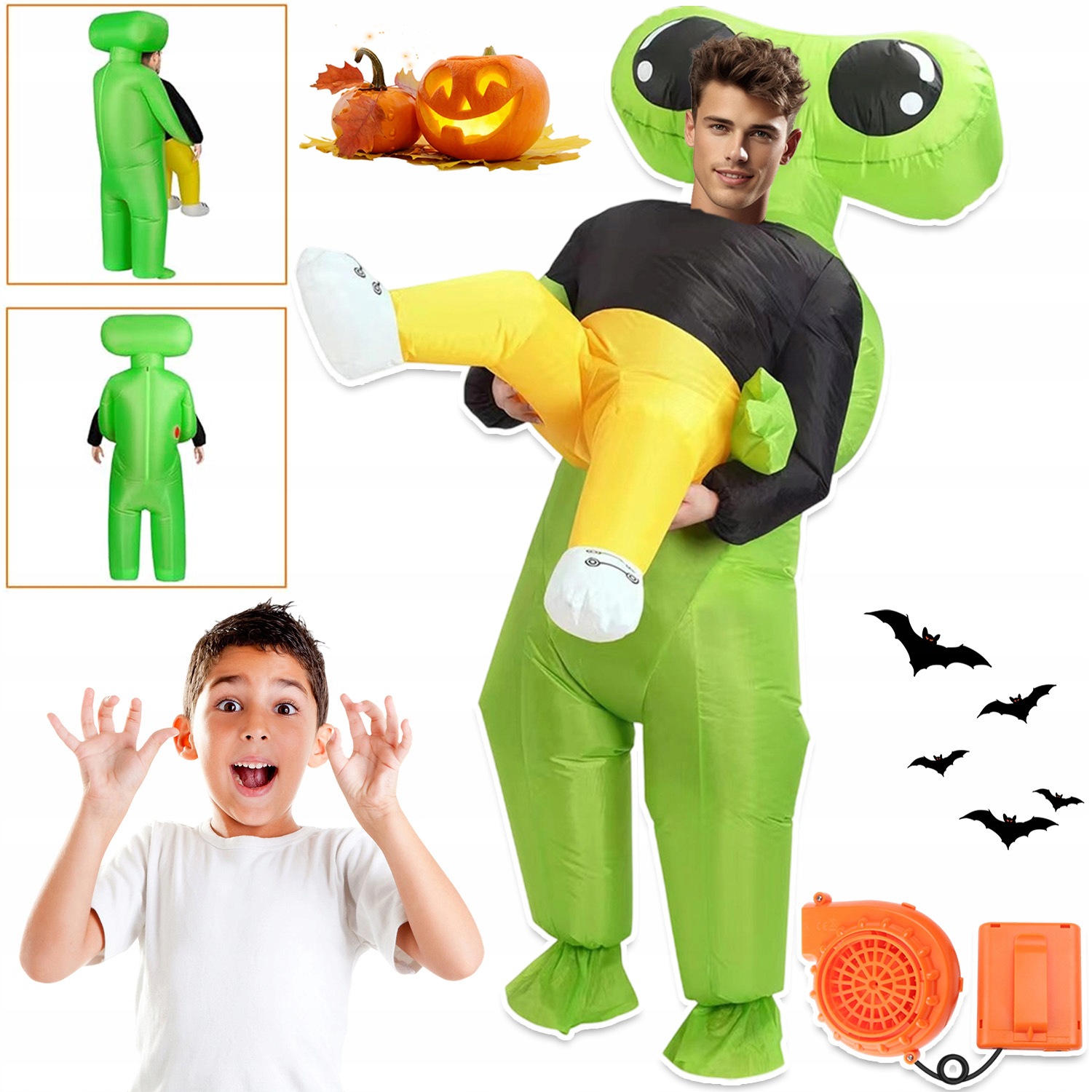 Festival Nafukovací Alien Převlek Kostým Halloween Velký 150-190 cm