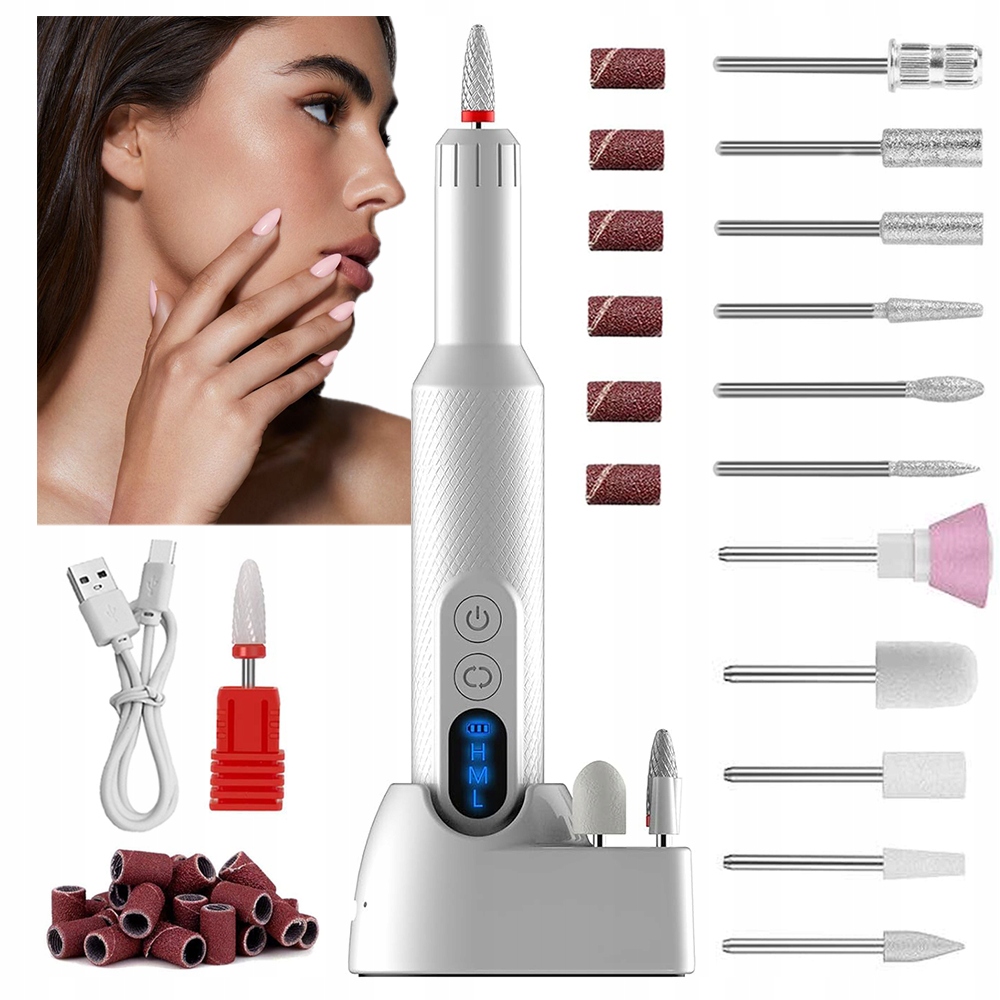 Sada Profesionální Bruska Na Nehty Manikúra 20000 Rpm Bezdrátová