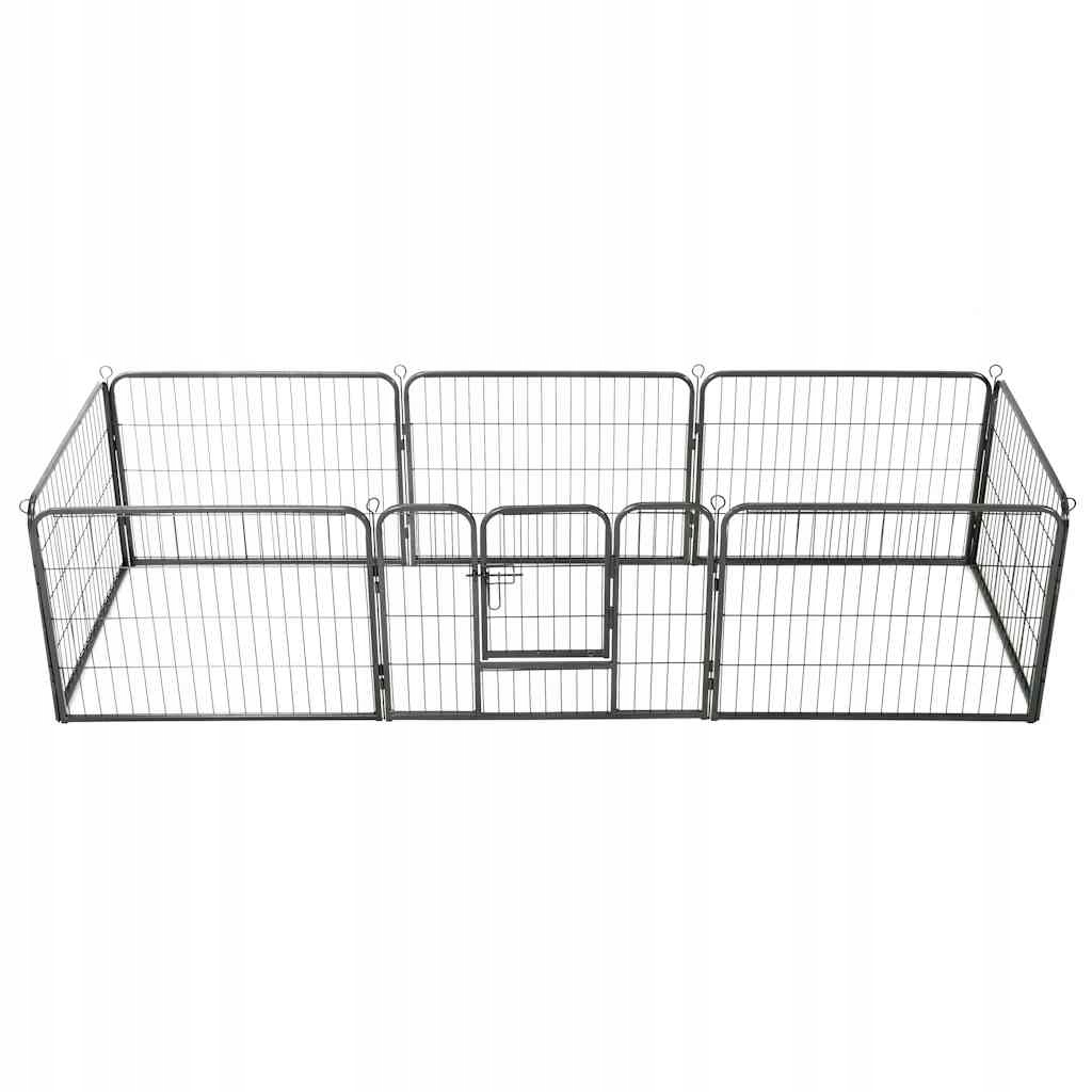 Levně Kotec pro psa VidaXL 170572 240x80x60 cm ocel práškovaná černá