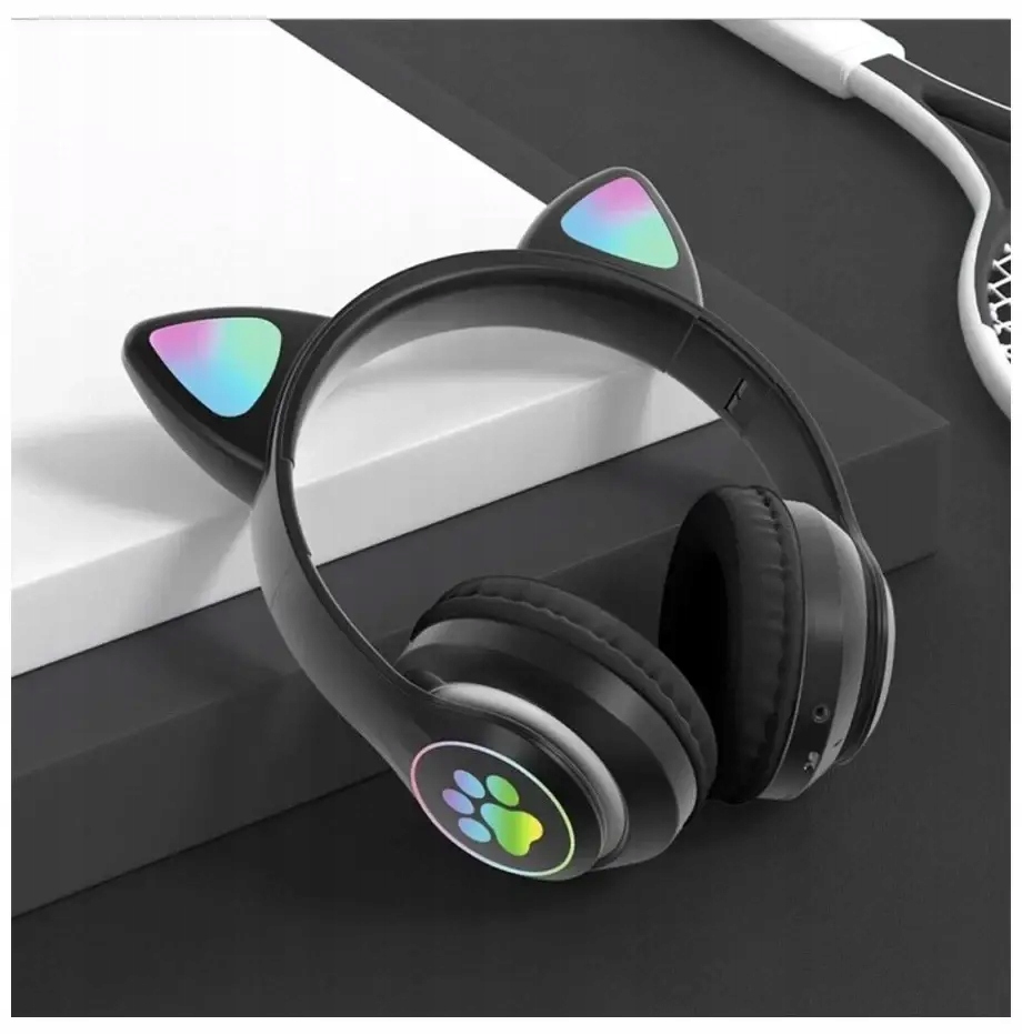 SŁUCHAWKI BEZPRZEWODOWE Z MIKROFONEM KOLOROWE KOCIE USZY LED DLA DZIECI Kod producenta SŁUCHAWKI BEZPRZEWODOWE BLUETOOTH KOCIE USZY