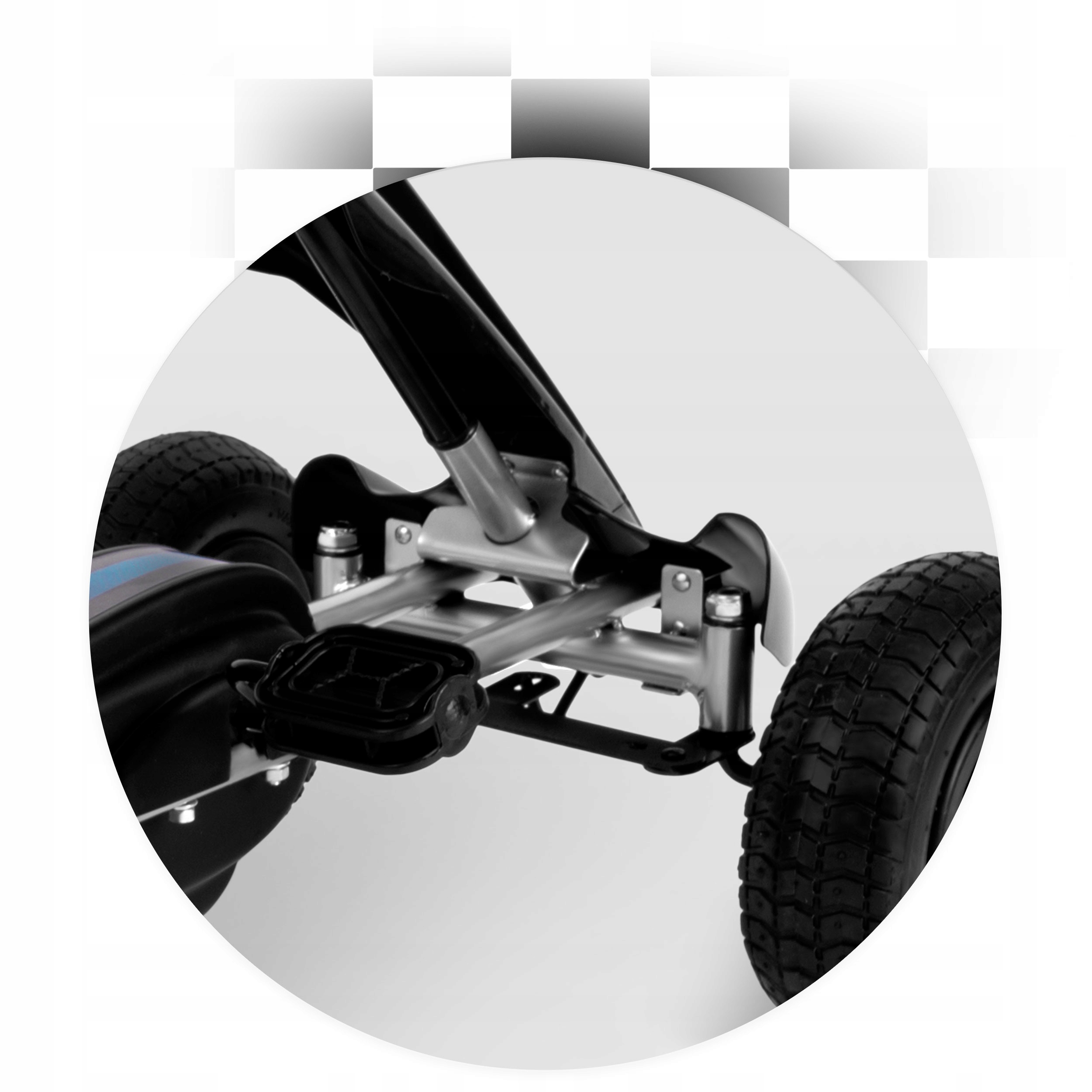 GOKART NA PEDAŁY DLA DZIECI POMPOWANE KOŁA SOLIDNY Długość pojazdu 82 cm