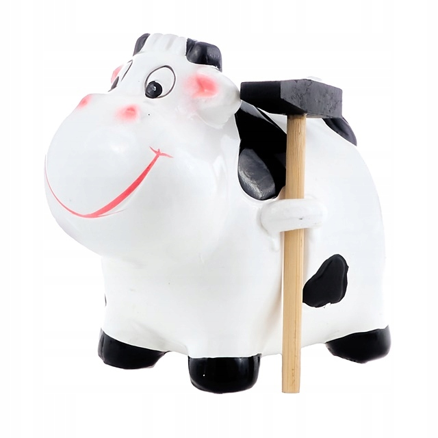 

Skarbonka Krówka Z Młoteczkiem Ceramiczna Gotówka