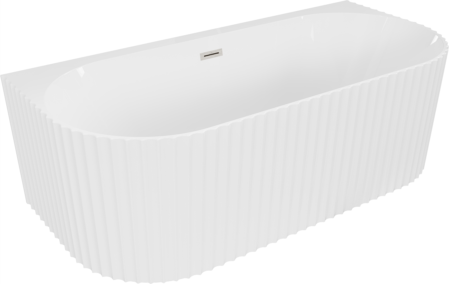 Mexen Sella volně stojící vana nástěnná s drážkováním 170 x 80 cm, bílá les