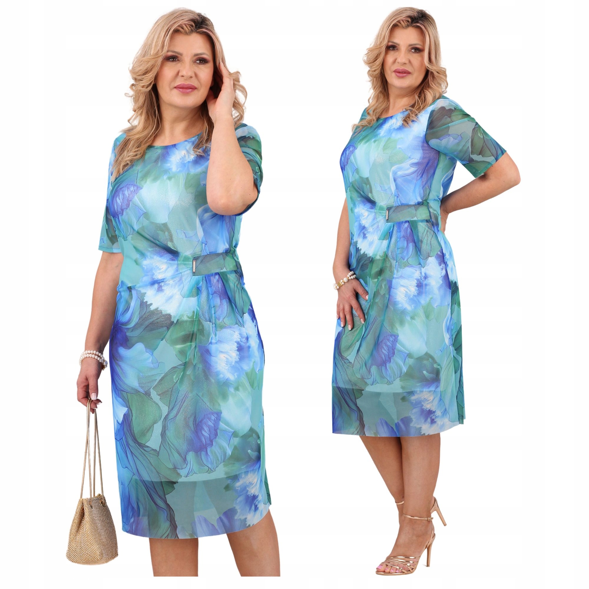 Sukienka Z Krótkim Rękawem Duże Rozmiary Polski Producent Na Lato