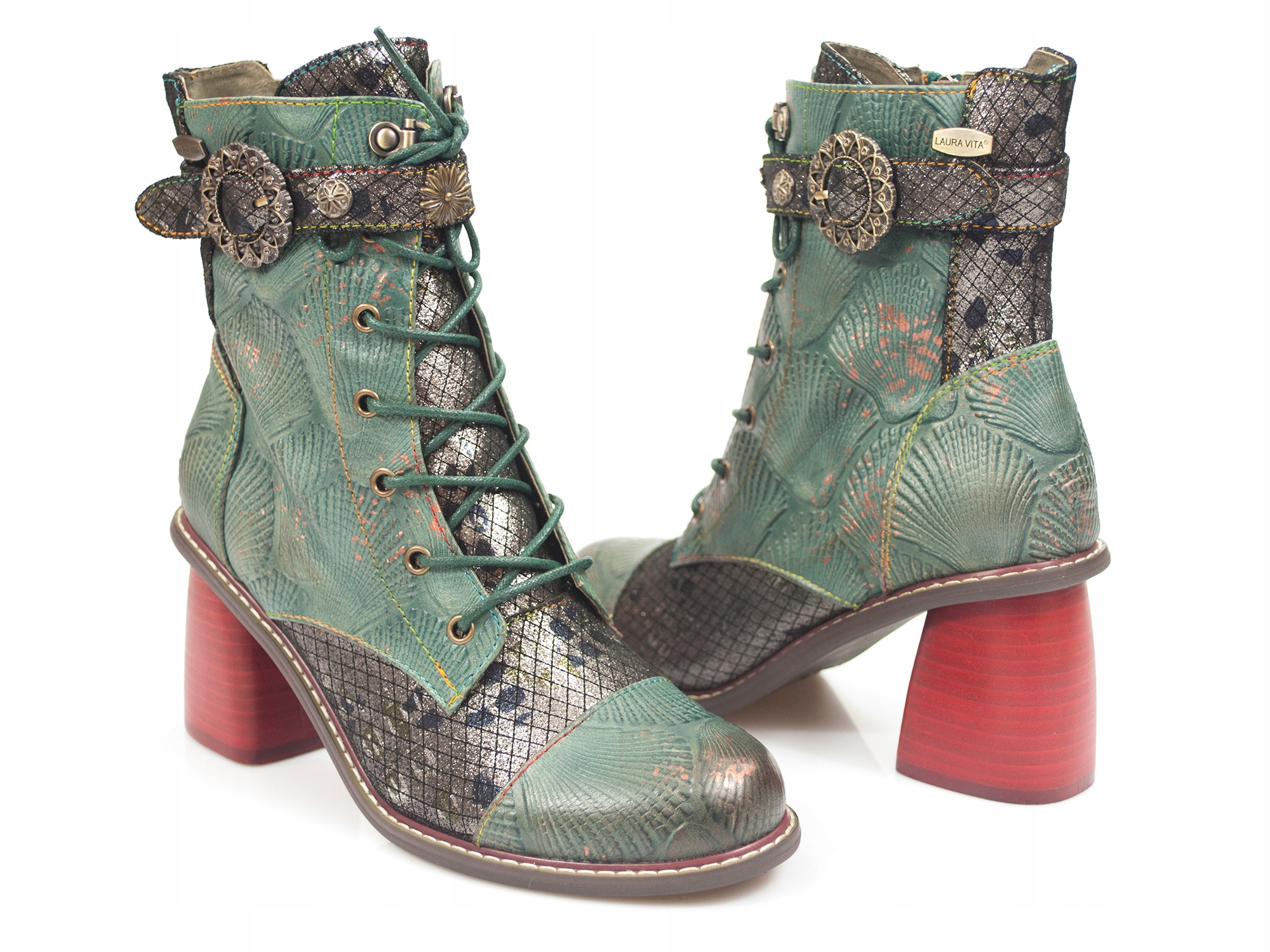 

botki Laura Vita skórzane trzewiki buty Etno-Boho