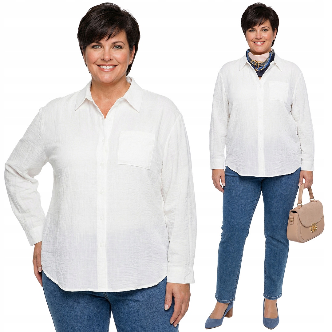 Ecru košile plus size velikost 52