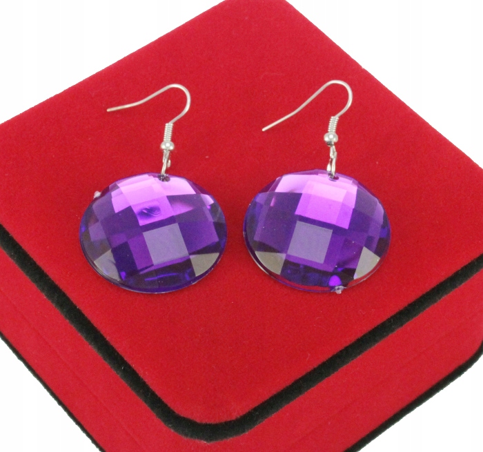 

Kolczyki Srebrne Fioletowe Kryształy