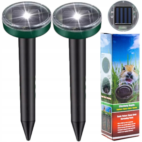 

2X Silny Solarny Odstraszacz Kretów Krety Nornice