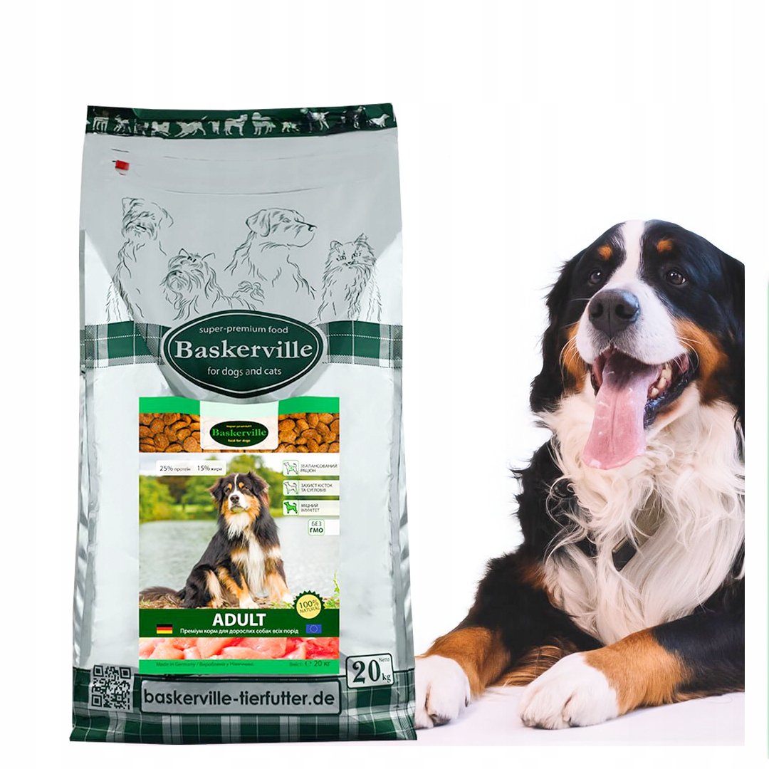 Karma sucha dla psa Baskerville Adult 20kg| Duże i średnie rasy Jakość Qs