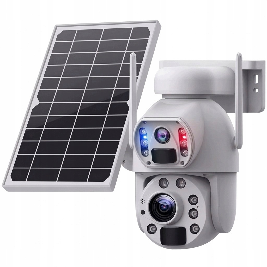 Kamera Zewnętrzna Solarna 4G Gsm Visnex 6MP Zoom 20X 2 Obiektywy Panel