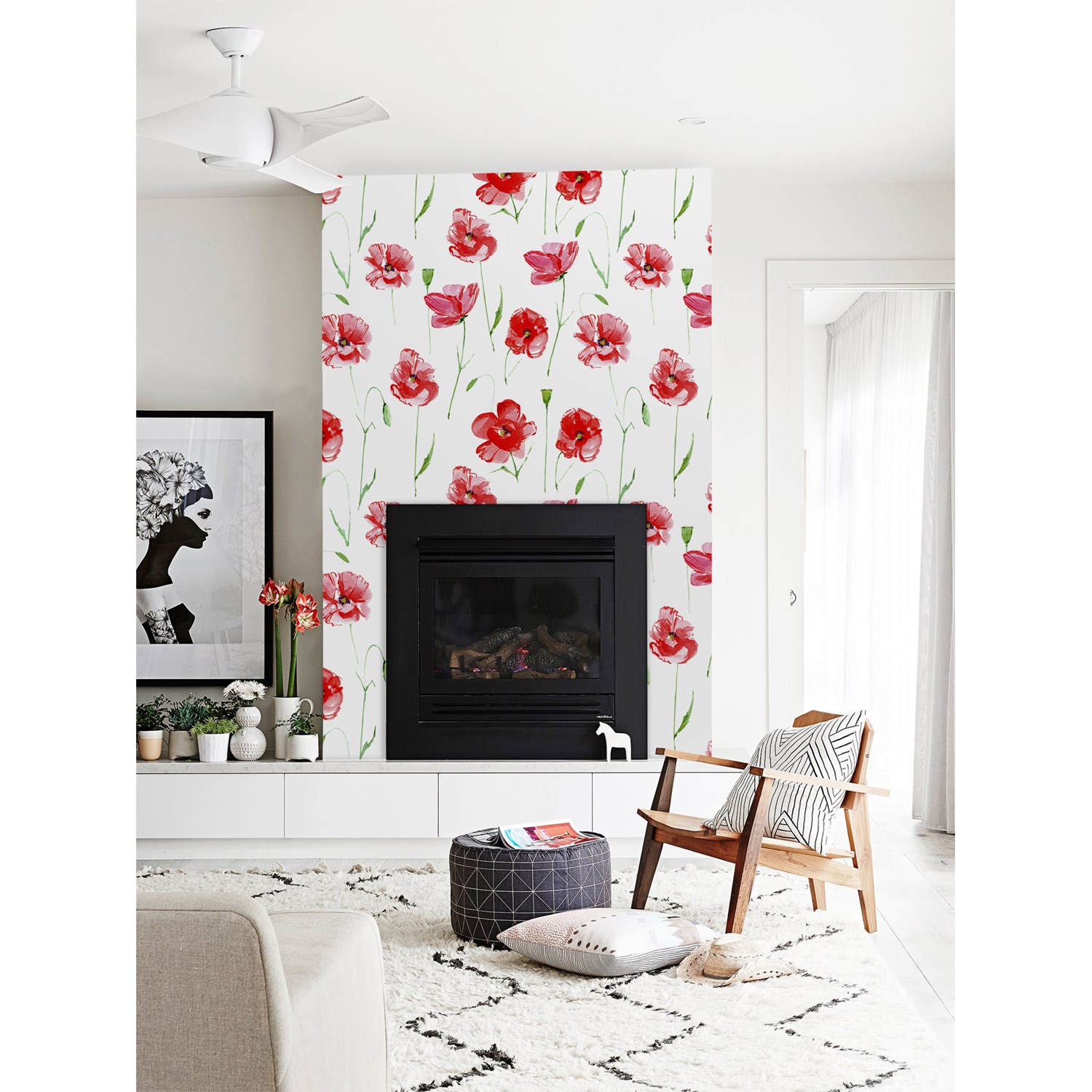 

Tapeta flizelinowa Kwiaty czerwonego maku 250x104