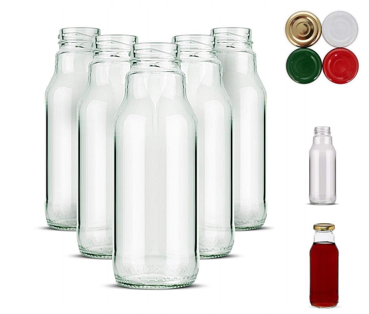 120 szt. Butelki 300 ml z zakrętkami na soki, syropy owocowe i warzywne