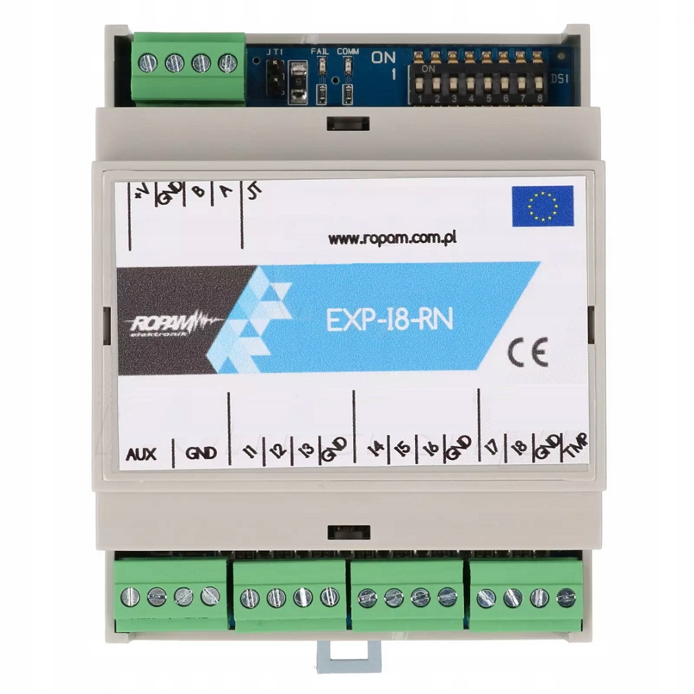 EXP-I8-RN-D4M EKSPANDER MODUŁ ROZSZERZEŃ LINII PRZEWODOWY 8 WEJŚĆ DIN ROPAM Marka Ropam