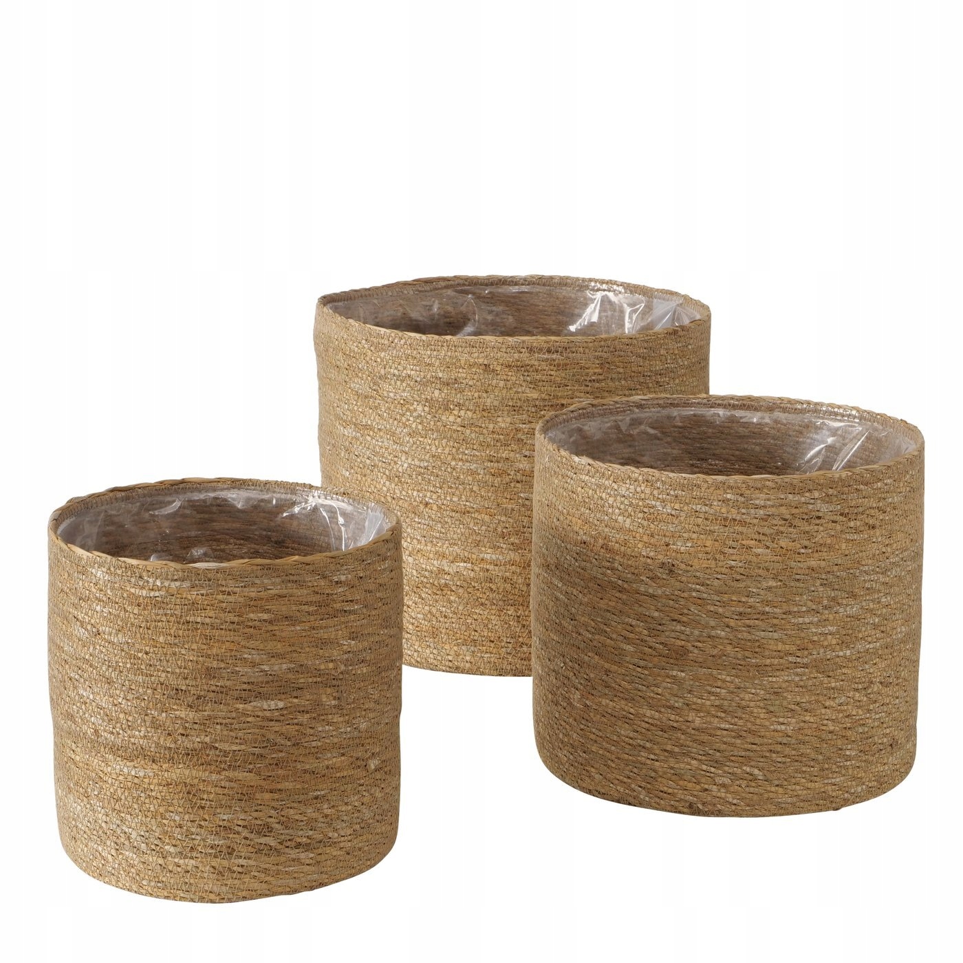Obal Na Kvetináč Na Kvetináč Béžový Z Morskej Trávy Sada 3 Kusov 27X31 CM Sophy