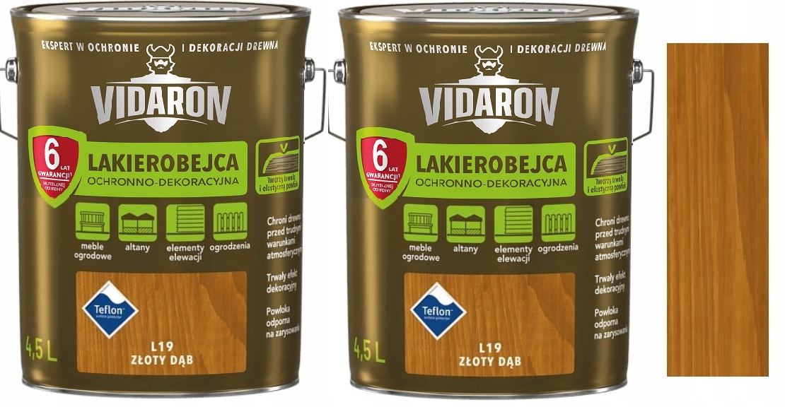 Vidaron Lakierobejca Do Drewna Zestaw L19 Złoty Dąb 9L